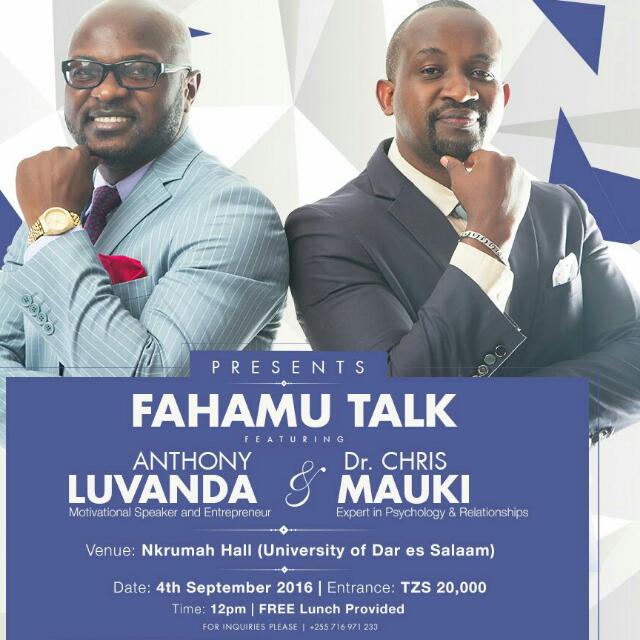 Hii Ndiyo Taarifa Mpya Toka Kwa Dk. Chris Mauki Na Mc. Luvanda...Usiiache kuisoma maana ni Shida ..Ona tu wanachofanya