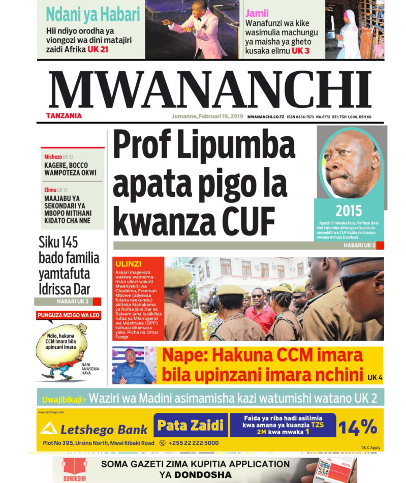 Habari Zilizopo Katika Magazeti ya leo Jumanne ya February 19