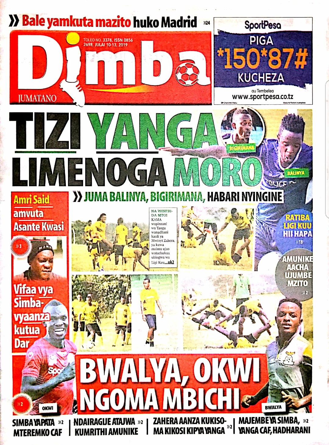 MAGAZETI YA LEO JUMATANO JULAI 10,2019