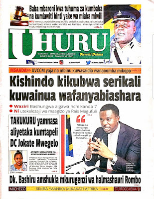 MAGAZETI YA TANZANIA, LEO ALHAMISI, JULAI 11, 2019.