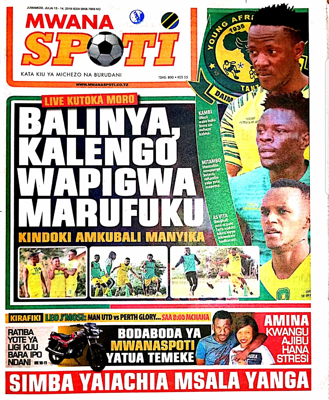 MAGAZETI YA LEO JUMAMOSI JULAI 13,2019