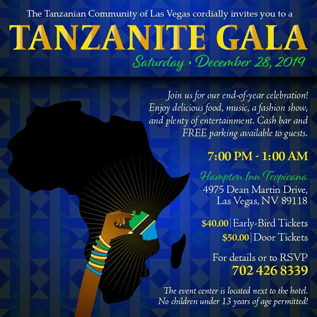 TANZANITE GALA IN LAS VEGAS - SAVE THE DATE: SATURDAY DECEMBER 28, 2019