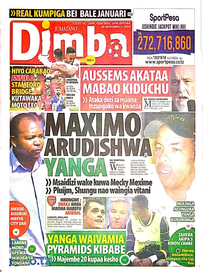 IMEKULETEA VICHWA VYA HABARI MAGAZETI YA LEO OKTOBA 30,2019
