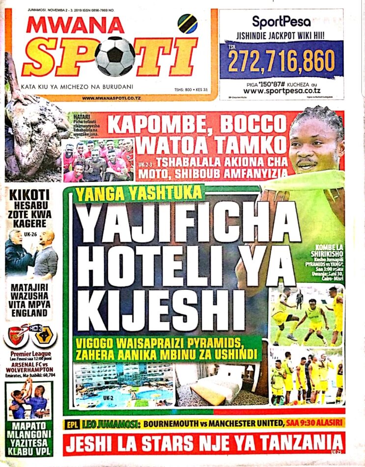 IMEKULETEA VICHWA VYA HABARI MAGAZETI YA LEO NOVEMBA 2,2019
