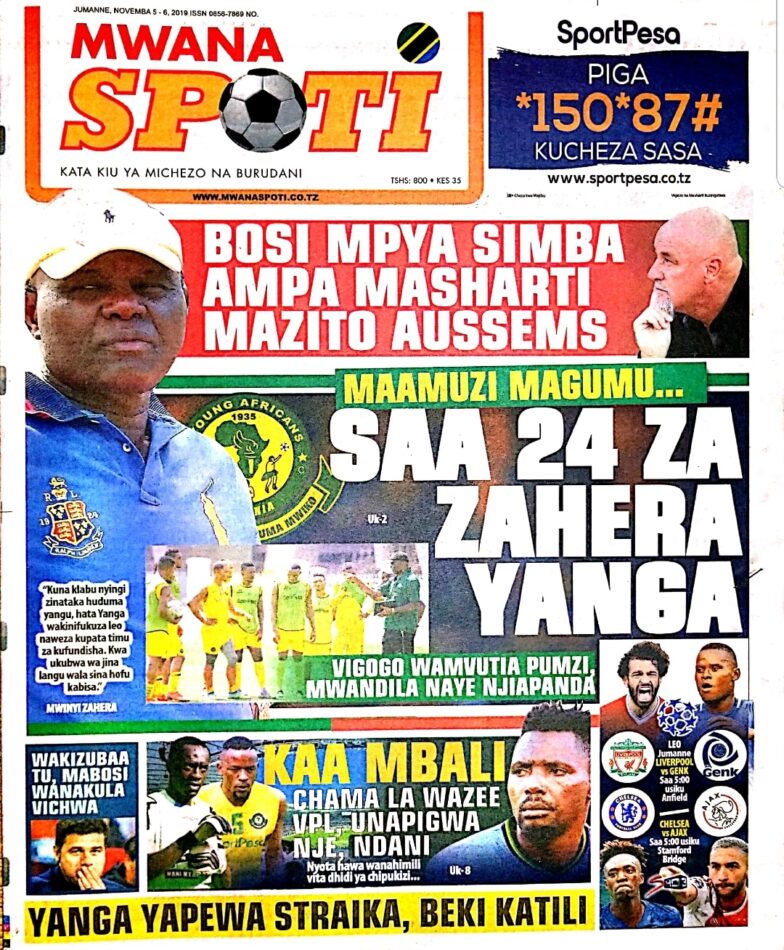 IMEKULETEA VICHWA VYA HABARI MAGAZETI YA LEO NOVEMBA 5,2019