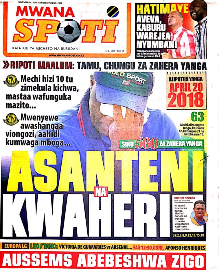 IMEKULETEA VICHWA VYA HABARI MAGAZETI YA LEO NOVEMBA 6,2019