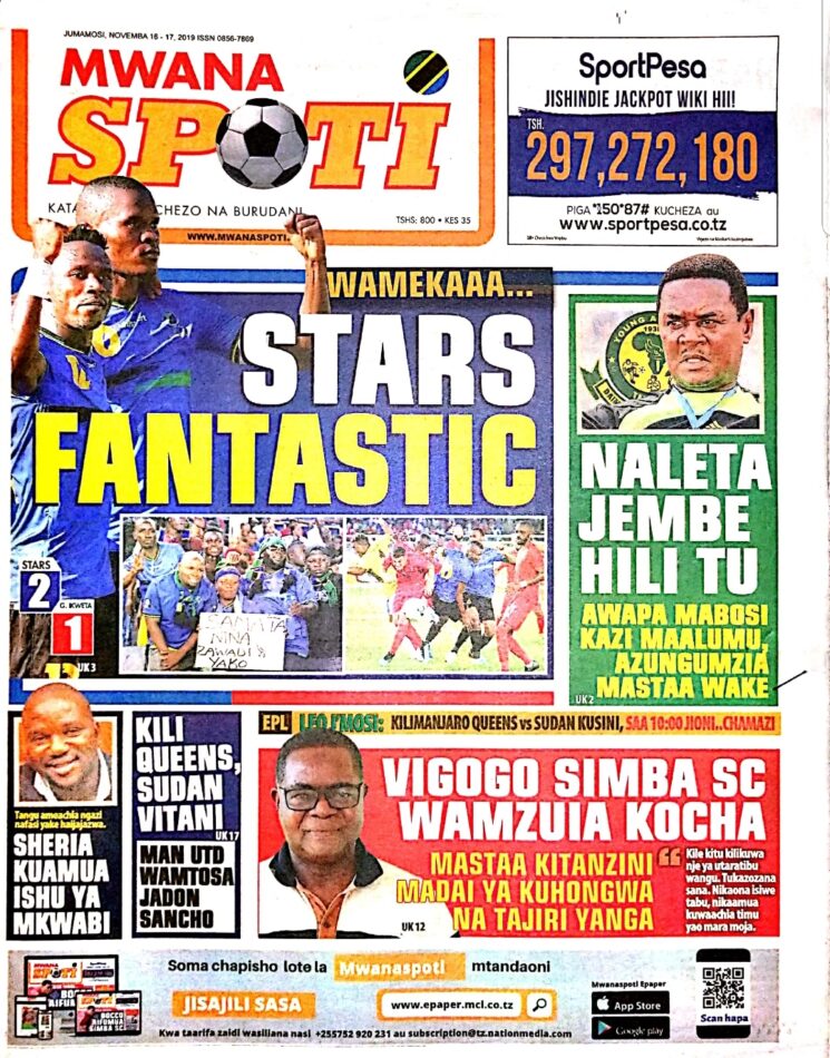IMEKULETEA VICHWA VYA HABARI MAGAZETI YA LEO NOVEMBA 16,2019