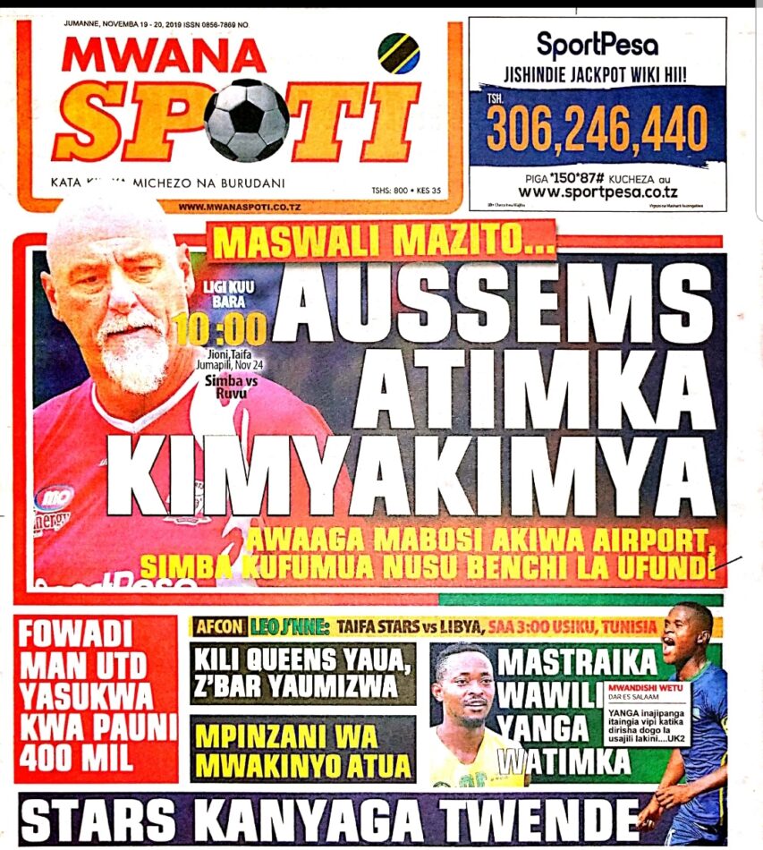 IMEKULETEA VICHWA VYA HABARI MAGAZETI YA LEO NOVEMBA 19,2019