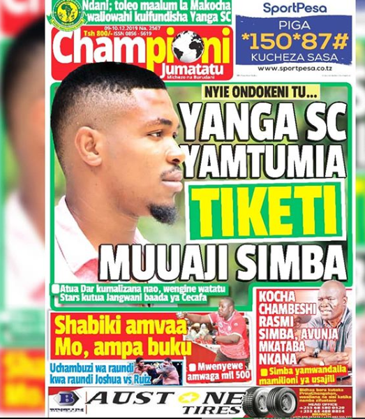 IMEKULETEA VICHWA VYA HABARI MAGAZETI YA LEO DESEMBA 9,2019
