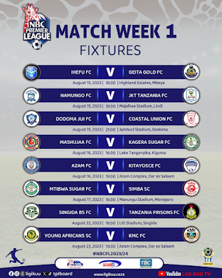 Hii hapa Ratiba Ligi Kuu NBC 2023/2024 Tanzania Premier League Fixtures Msimu Mzima