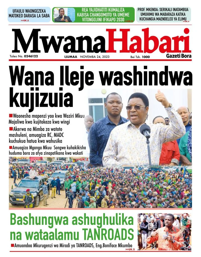 Haya Hapa Magazeti ya Leo Tarehe 24 November 2023