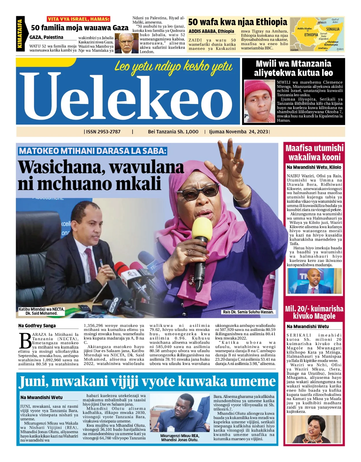 Haya Hapa Magazeti ya Leo Tarehe 24 November 2023