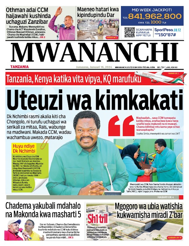 Soma hapa Magazeti ya Leo Jumanne  16 Januari 2024.