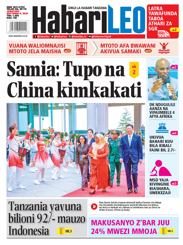 Soma Hapa Magazeti ya Leo Jumatano  04 Septemba 2024