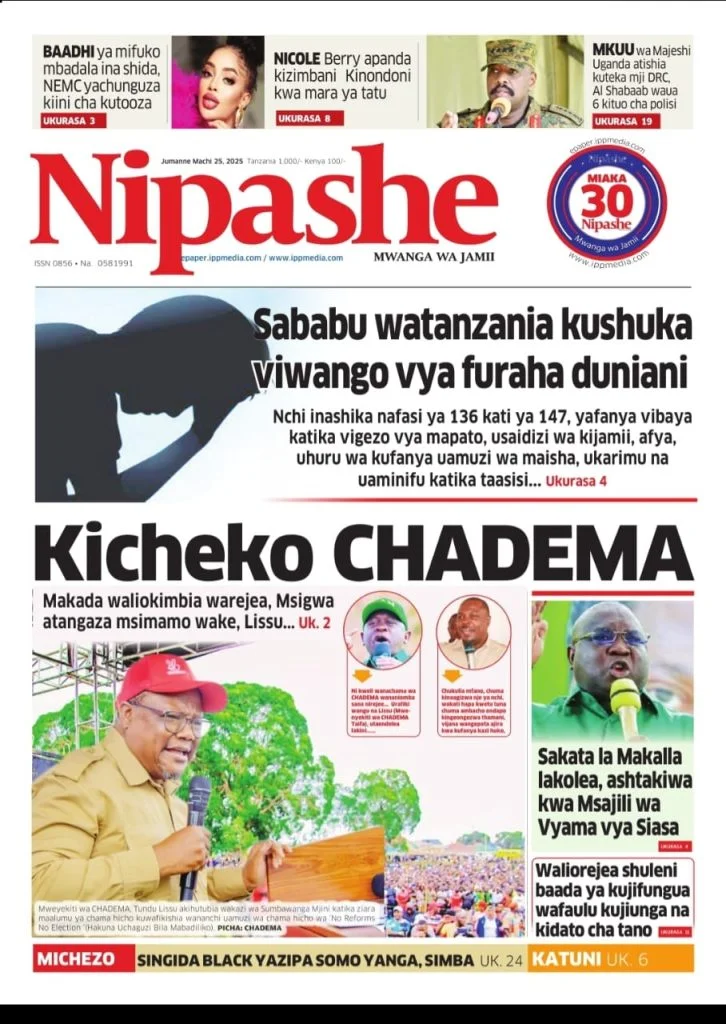 Haya Hapa Magazeti ya Leo Tarehe 25 March 2025