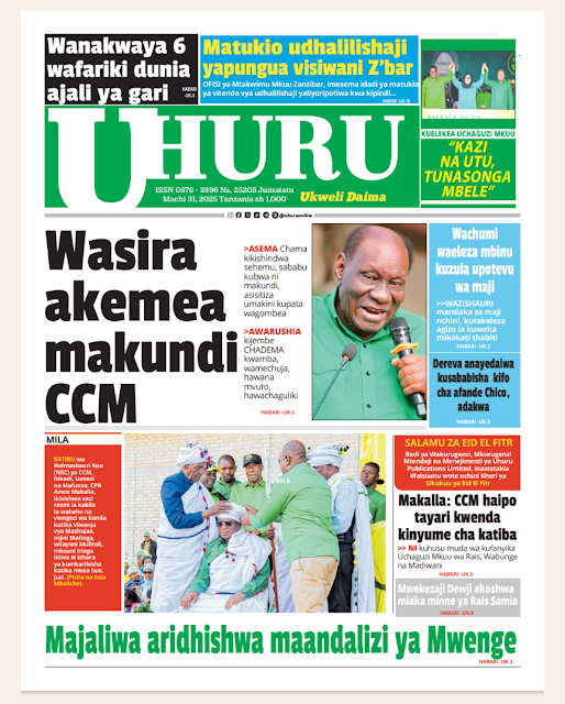 Magazeti ya Leo Tanzania: Habari Kuu Jumatatu Tarehe 31  Machi 2025