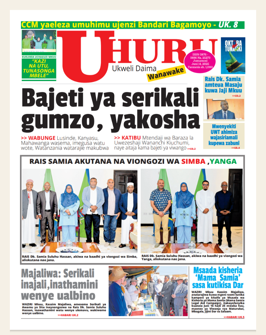 Magazeti ya Leo Ijumaa 14 Juni 2025