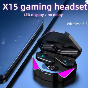 X15 TWS Wireless Bluetooth Headset LED Display Gamer Earbuds with Mic Wireless Headphones Noise Cancelling Bluetooth Earphones