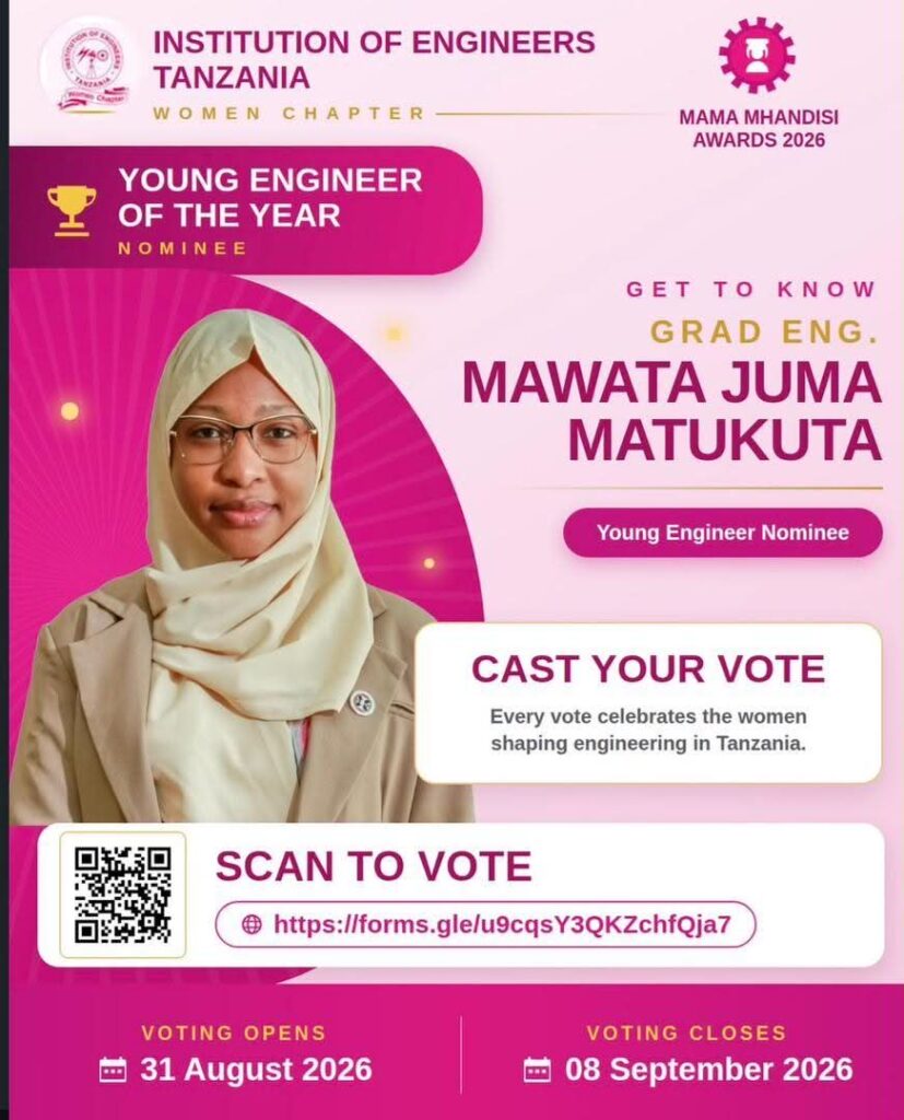 Mpigie Kura ya Ndio Mawata Juma Matukuta katika kipengele cha Mhandisi Bora Mwanamke hapa